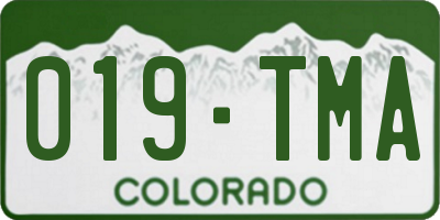 CO license plate 019TMA