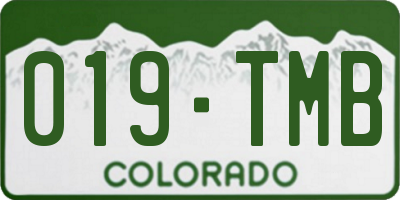 CO license plate 019TMB