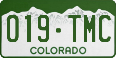 CO license plate 019TMC