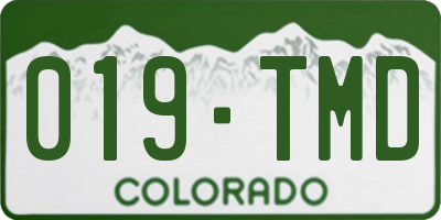 CO license plate 019TMD