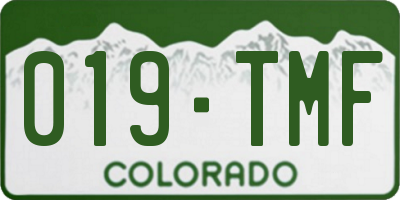 CO license plate 019TMF