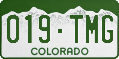 CO license plate 019TMG