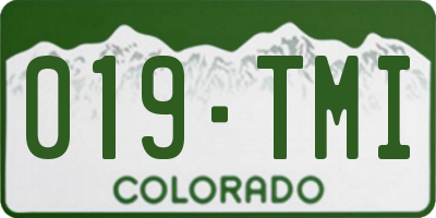 CO license plate 019TMI