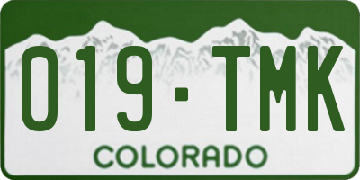 CO license plate 019TMK