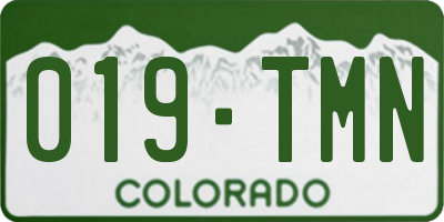 CO license plate 019TMN