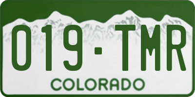 CO license plate 019TMR