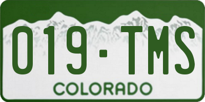 CO license plate 019TMS