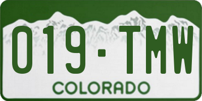 CO license plate 019TMW