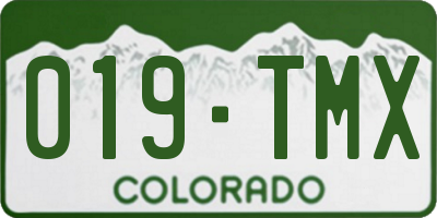 CO license plate 019TMX