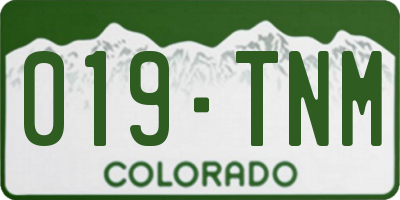 CO license plate 019TNM