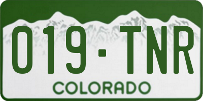 CO license plate 019TNR