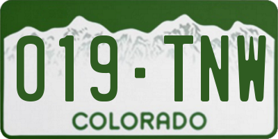 CO license plate 019TNW