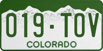 CO license plate 019TOV