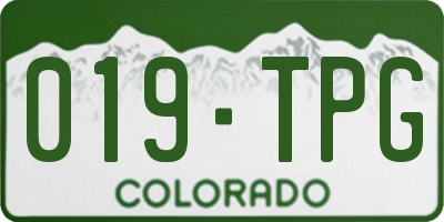 CO license plate 019TPG