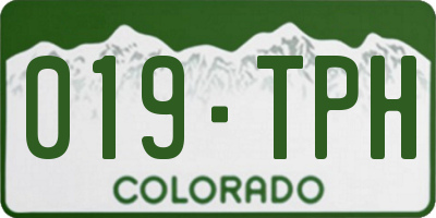 CO license plate 019TPH