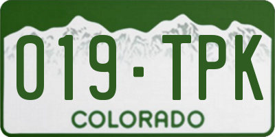 CO license plate 019TPK