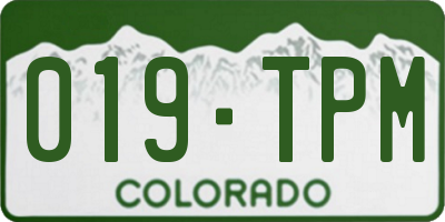 CO license plate 019TPM