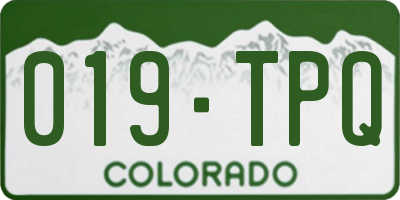 CO license plate 019TPQ