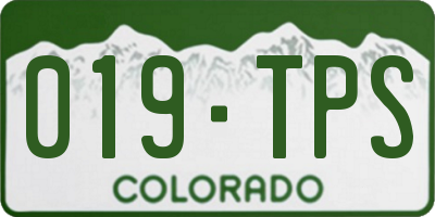 CO license plate 019TPS