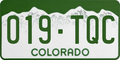 CO license plate 019TQC