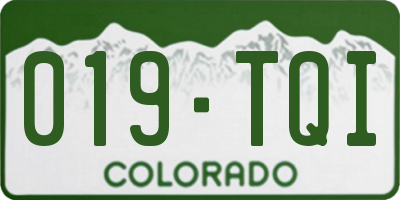 CO license plate 019TQI
