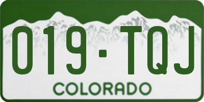 CO license plate 019TQJ