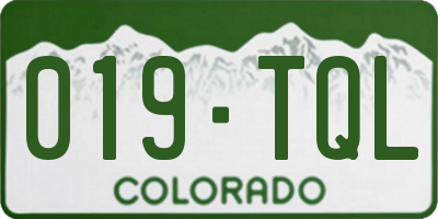 CO license plate 019TQL