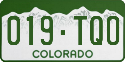 CO license plate 019TQO