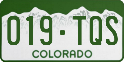 CO license plate 019TQS