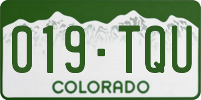 CO license plate 019TQU