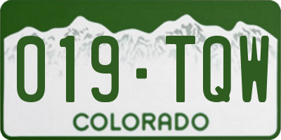 CO license plate 019TQW