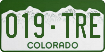 CO license plate 019TRE