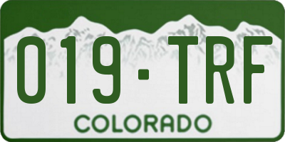 CO license plate 019TRF