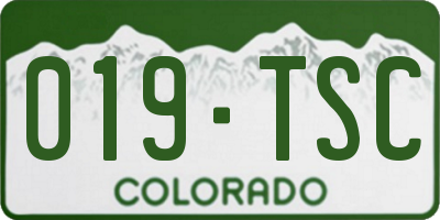 CO license plate 019TSC