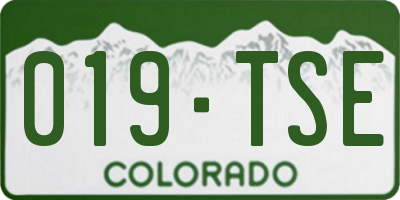 CO license plate 019TSE