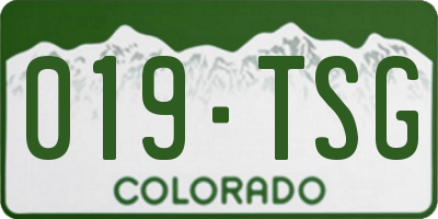CO license plate 019TSG