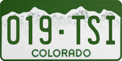 CO license plate 019TSI