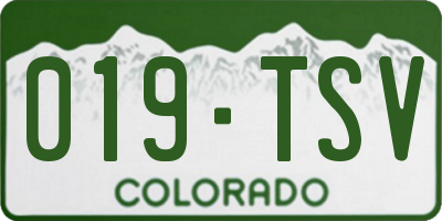 CO license plate 019TSV