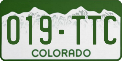 CO license plate 019TTC