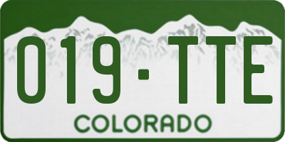 CO license plate 019TTE
