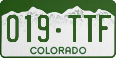 CO license plate 019TTF