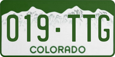 CO license plate 019TTG