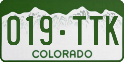 CO license plate 019TTK