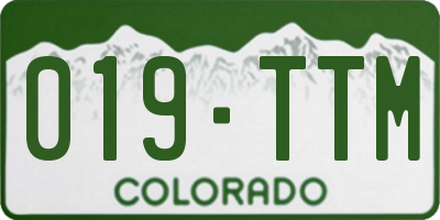 CO license plate 019TTM