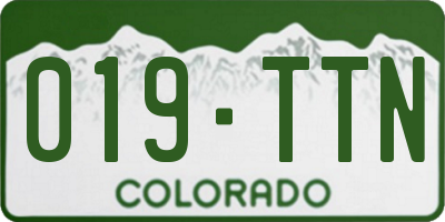 CO license plate 019TTN