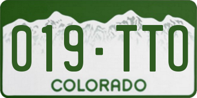 CO license plate 019TTO