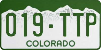 CO license plate 019TTP