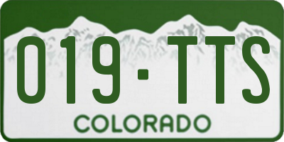 CO license plate 019TTS