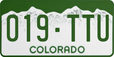 CO license plate 019TTU