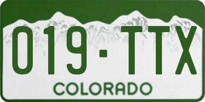 CO license plate 019TTX